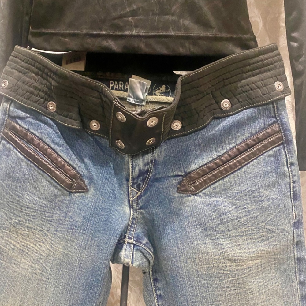 Parasuco Womens Blue Boot Cut Jeans with Black Trim - Picture 6 of 14